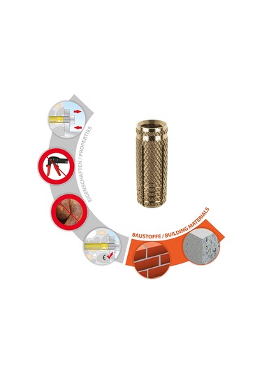 Tox Metrix Pirinç Çelik Çakma Dübel M10X34 Mm 4 Adet