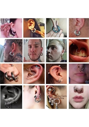 Willowhaven 1 Adet Sağlam Küresel Burun Halkası - Gümüş 4x14x8mm Endüstriyel Piercing Diğer