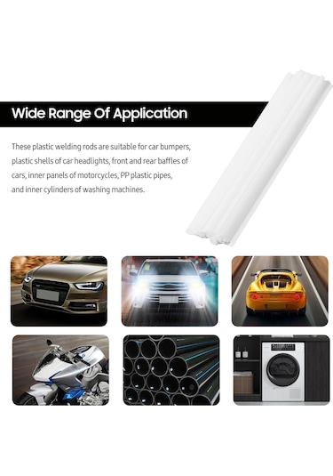 Hallow 50 Adet Pp Plastik Kaynak Çubukları Araba Tamponu İçin Beyaz