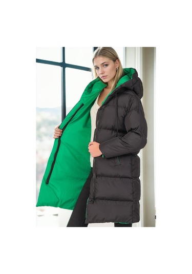 Z8687 Dewberry Bayan Kaban-siyah-yeşil Siyah-yeşil