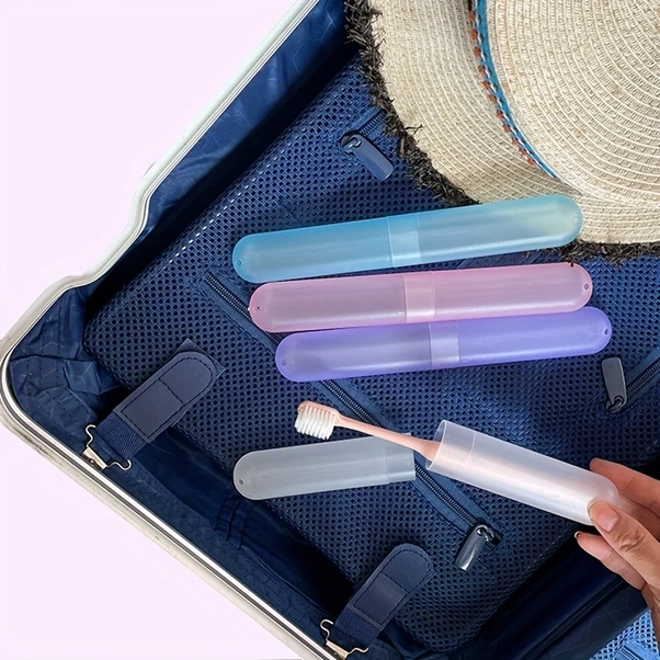 Chuangyinshop Mavi Taşınabilir Diş Fırçası Kılıfı Seyahat Kapaklı Kompakt Kokusuz Hijyen Mavi