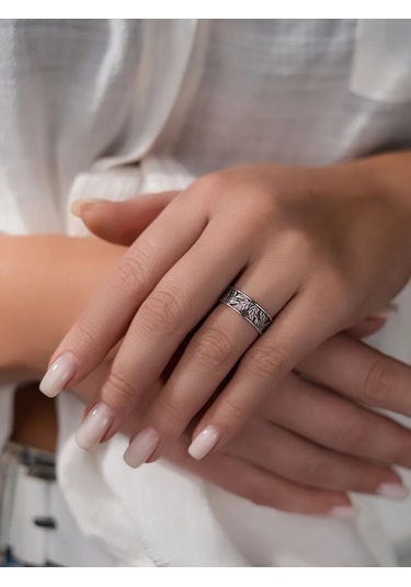 Lucente Yaprak Yüzük 925 Ayar Gümüş 226326425 Gri