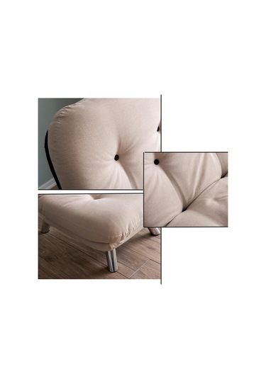 Pafu Hippo Tekli Yataklı Koltuk Keten - Krem Krem