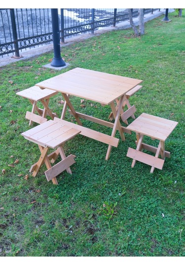 Açılır Kapanır Ahşap Tabure 35 Cm Şık Ve Dayanıklı Natural