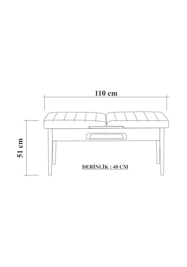 Ahşap Açılır Bench Ceviz Lacivert