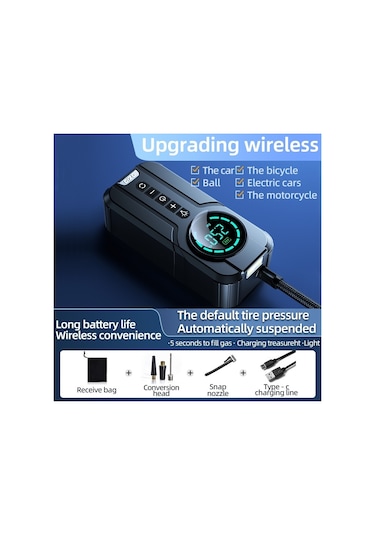 Sones Araba Kablosuz Şişme Pompa Elektrikli Araba Lastiği 12v Yüksek Güçlü Şişirme Güncelleme