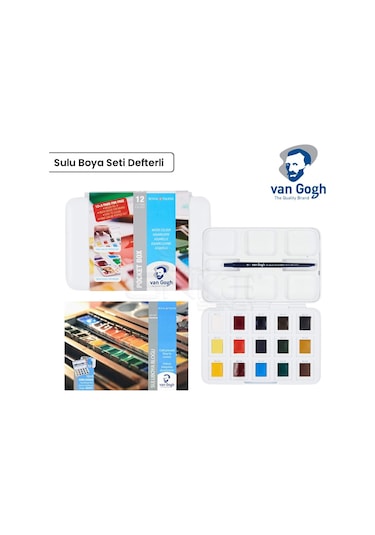 Van Gogh 12+3 Suluboya Seti Watercolour Defter