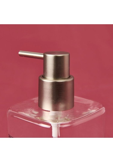 Mien Kare Borosilikat Cam Sıvı Sabunluk - Şeffaf / Gri Şeffaf / Gri