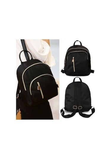 Zyzqstore Kadın Mini Sırt Çantası - Fonksiyonel, Moda, Seyahat, Siyah, Sevimli Siyah