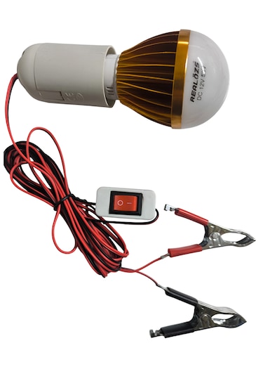 Aküye Takılan Led Lamba 12v Kamp, Karavan, Acil Aydınlatma