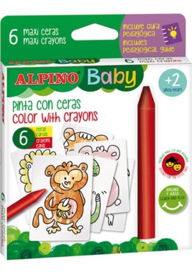 Alpino Baby 6’Lı Boyama Kartlı Mum Boya Seti