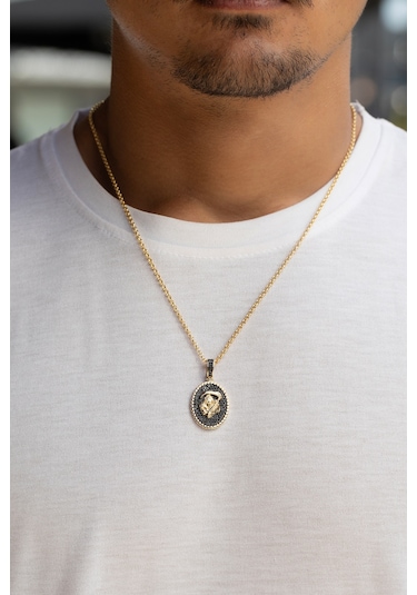 14 Ayar Altın Ölüm Meleği Figürlü Erkek Kolyesi