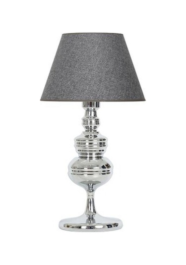 Vinner Munch Krom Kaplama Metal Abajur - Hasır Gri-53046 Renkli