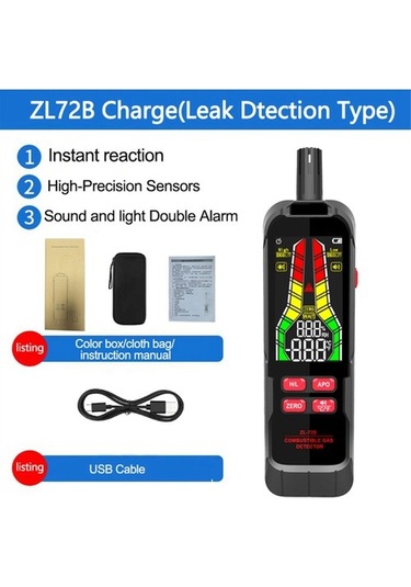 Doğal Gaz Kaçak Konsantrasyonu Analiz Cihazı Zl72b Şarjı 6ukgx1