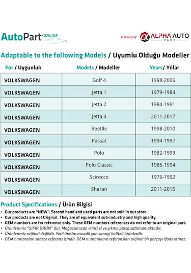Seat, Skoda, Volkswagen İçin Davlumbaz Klipsi- 10 Adet