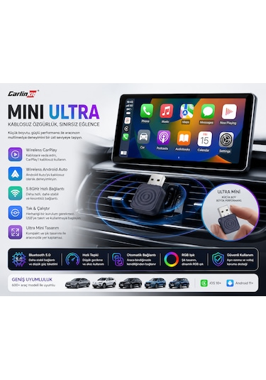 Mini Ultra 5 Kablosuz Carplay & Android Auto Adaptörü Diğer