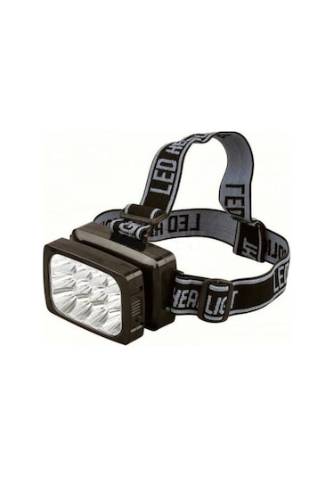 2 Kademeli 12 Ledli Şarjlı Kafa Feneri Lambası Siyah