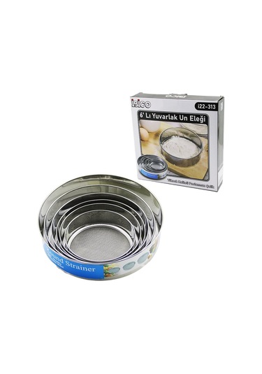 Raund Strainer 6pcs Metal Un Elek Seti 15-17.5-19-20.5-24-27cm 5250 Çok Renkli