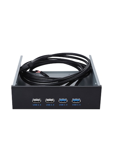 Yuntech01 Optik Sürücü Konsole Ön Paneli 5.25 İnç - Metal Kasa, 2xusb3.0 19pin + 2xusb2.0 9pin Hub, Windows Uyumlu