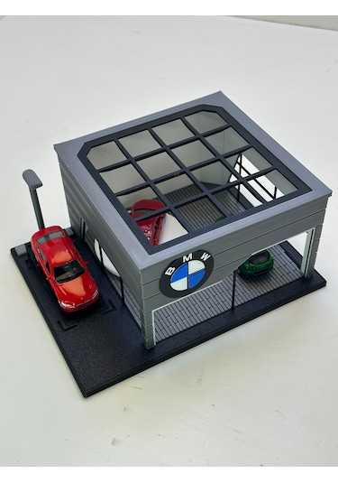 3d Baskı 1/64 Ölçekli Bmw Showroom Tasarımlı Diorama Araç Sergileme Garajı