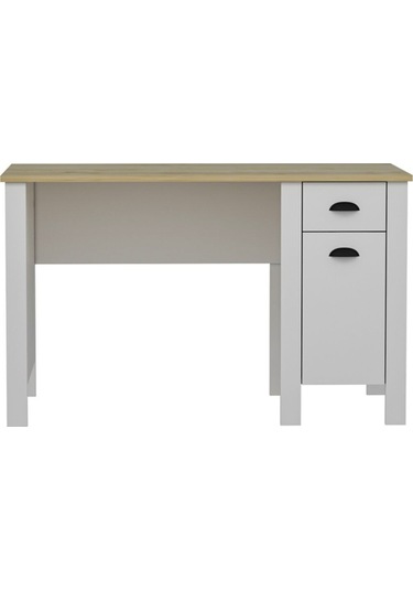Optima Çalışma Masası - Beyaz / Meşe Beyaz / Meşe