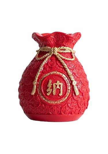 Suntek Çin Yeni Yılı Feng Shui Nimet Çantası Vazo Kırmızı