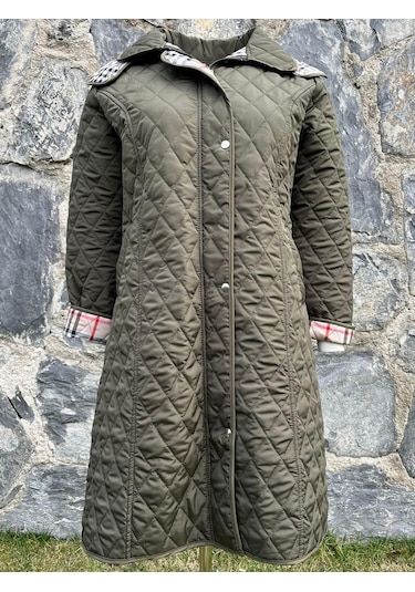 Baharlık Kapitone Mont Haki Büyük Beden 105cm Çok Renkli