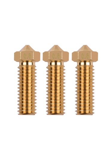 Qingmipy 3 Adet Altın Renkli Bakır Volkan Nozzle, 0.6mm Çıkış Çapı, 1.75mm Filament Uyumlu 3d Yazıcı Aksesuarı