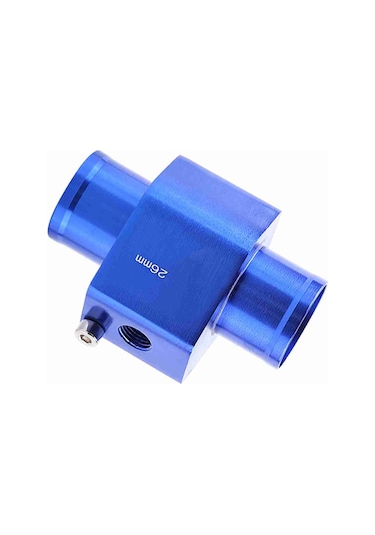 Kosona Araçlar İçin Su Sıcaklığı Ölçer Bağlantı Borusu 28mm - Mavi, Anodize Metal, Aşırı Isınmayı Engeller, Evrensel Uyumlu