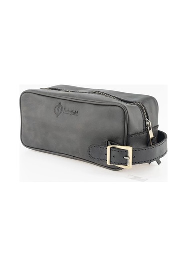 Twingold İsme Özel Dopp Kit Kişisel Bakım Ve Seyahat Çantası - %100 Rainbow Deri - Ac14004 - Antrasit Antrasit