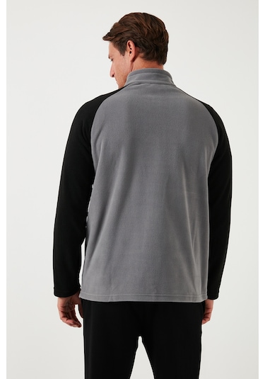 Buratti Slim Fit Yarım Fermuarlı Kışlık Şardonlu Erkek Polar 5906055 Gri