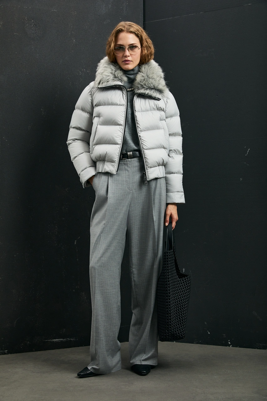 Lufian Daısy Kaz Tüyü Kadın Mont Gri Gri 122120041100150 Gri