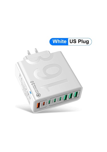 Walkesen Tip C Usb Çoklu Şarj Cihazı 8 Bağlantı Noktalı Hızlı Şarj iPhone Uyumlu, 15 Xiaomi Huawei Pd Duvar Şarj Abdistribütör Garantili