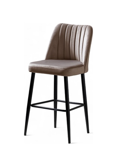 Ada Bar Sandalye - Babyface Kapuçino - Metal Siyah Ayak Kahverengi