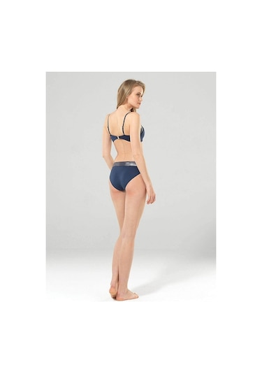 Blackspade 8905 Kadın Toparlayıcı Bikini Takımı-Koyu Denim Varak Baskılı-42C