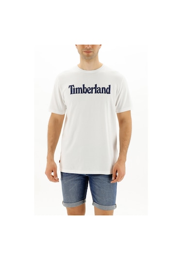 Timberland Ss Kennebec Rıver Lınear Beyaz Erkek Kısa Kol T-Shirt Beyaz