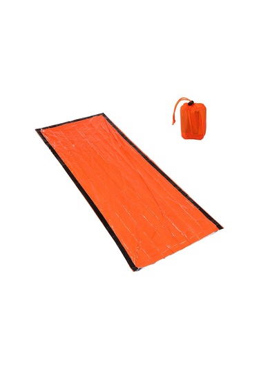 Açık Pe Alüminyum Film Acil Uyku Tulumu Turuncu