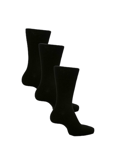 Bgk Unisex 3 Çift Diyabet Şeker Çorap Siyah