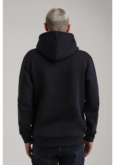 Kapüşonlu Lacivert Slim Fit Full-zip Sweatshirt 24fwm64073 Lacivert