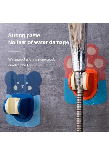 Primepickings B01 Duş Braketi Kendinden Yapışkanlı Duş Başlığı Braketi Duvara Monte Karikatür Evrensel A 2 Katlı Gri