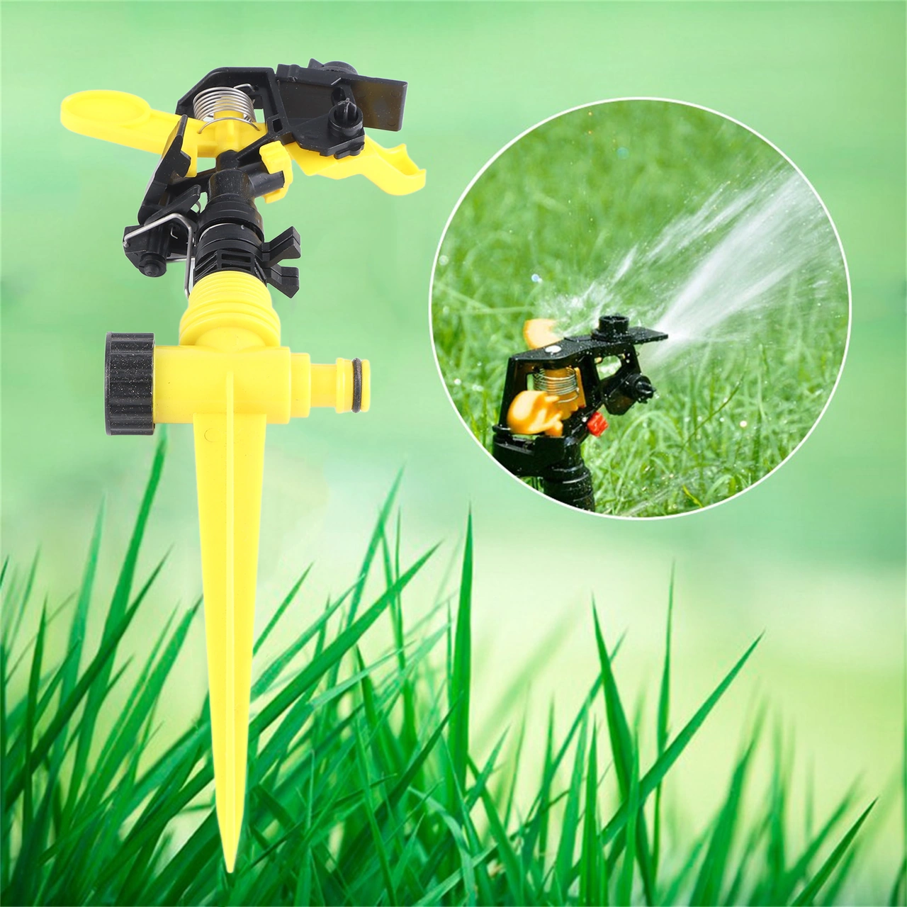 Hangfox 360 Derece Döner, Su Tasarruflu Abs Plastik Bahçe Sulama Sprinklerı 8-12.5m Yayılma