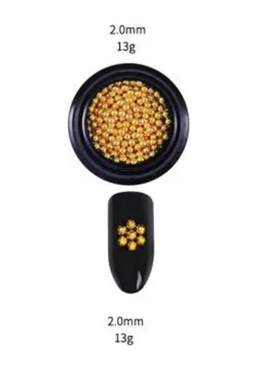 Mini Çelik Bilyalı Nail Art Altın Ve Gümüş Mikro Boncuk 3d Havyar Dekorasyon Manikür 0.8mm 1mm 2mm Fildişi