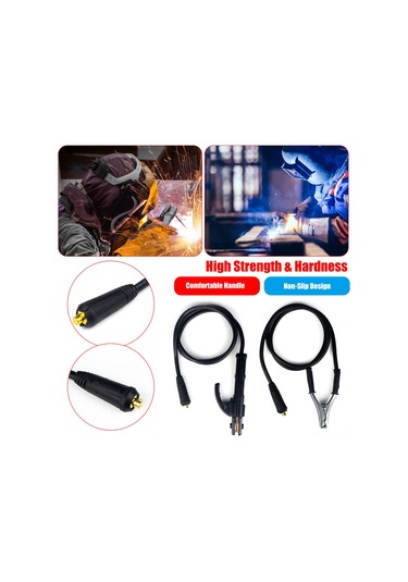 Xindoker 300a Akımsal Bakır+abs Elektrot Ve Toprak Klembi Seti - 1.5m Uzunlukta Kaynak Çekiği Takımı