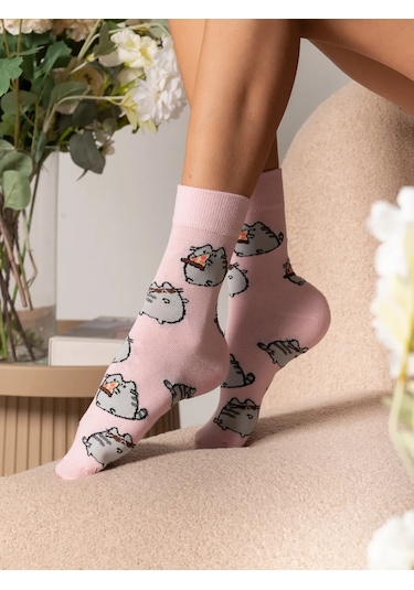 Geek On Calcetines Gat Pusheen Cat Pusheen Memes Kediler 159148257 Pembe