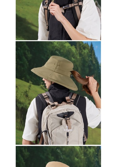 Snapbuy Bahar Ve Yaz Ayları İçin Su Geçirmez, Hızlı Kuruyan, At Kuyruğu Boşluklu, Geniş Kenarlı Şapka Yeşil