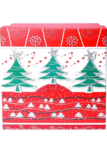 Yılbaşı Çam Ağacı Motifli Hediye Kutusu 12x8 Cm