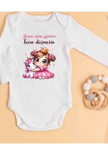 Lupi İsimli Zıbın Yazılı Bebek Zıbın Krem-somon Beyaz