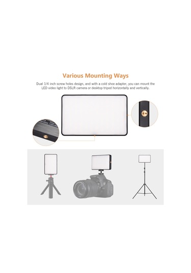 Andoer St120 Şarj Edilebilir Dolgu Cep Led Video Işığı Siyah Siyah