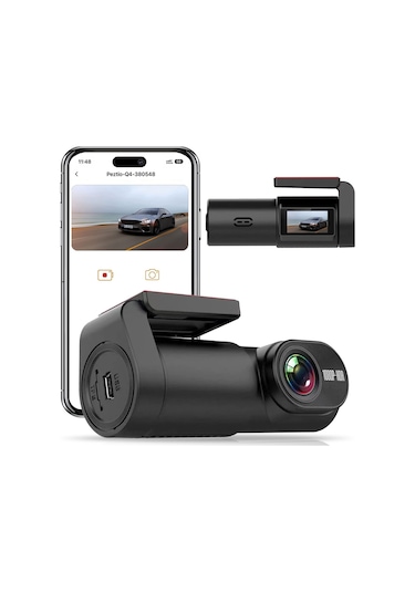 Gajeena Araba Sürücü Kaydedici Fhd 1080p - Wifi Bağlantılı 140 Geniş Açı Kamera, 360 Dönebilen, 24 Saat Park Monitörü, Usb Şarjlı Sd Kart Yok