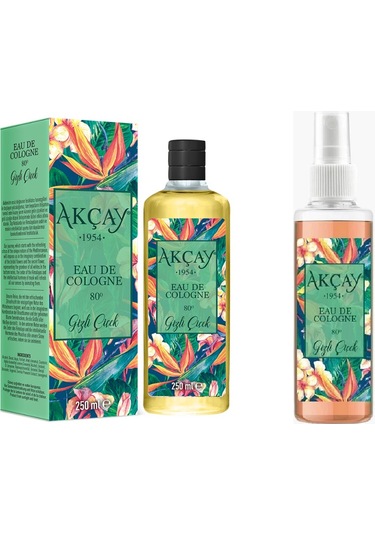 Akçay Gizli Çiçek Kolonyaları Cam Şişe 250 ML + Pet Şişe 150 ML